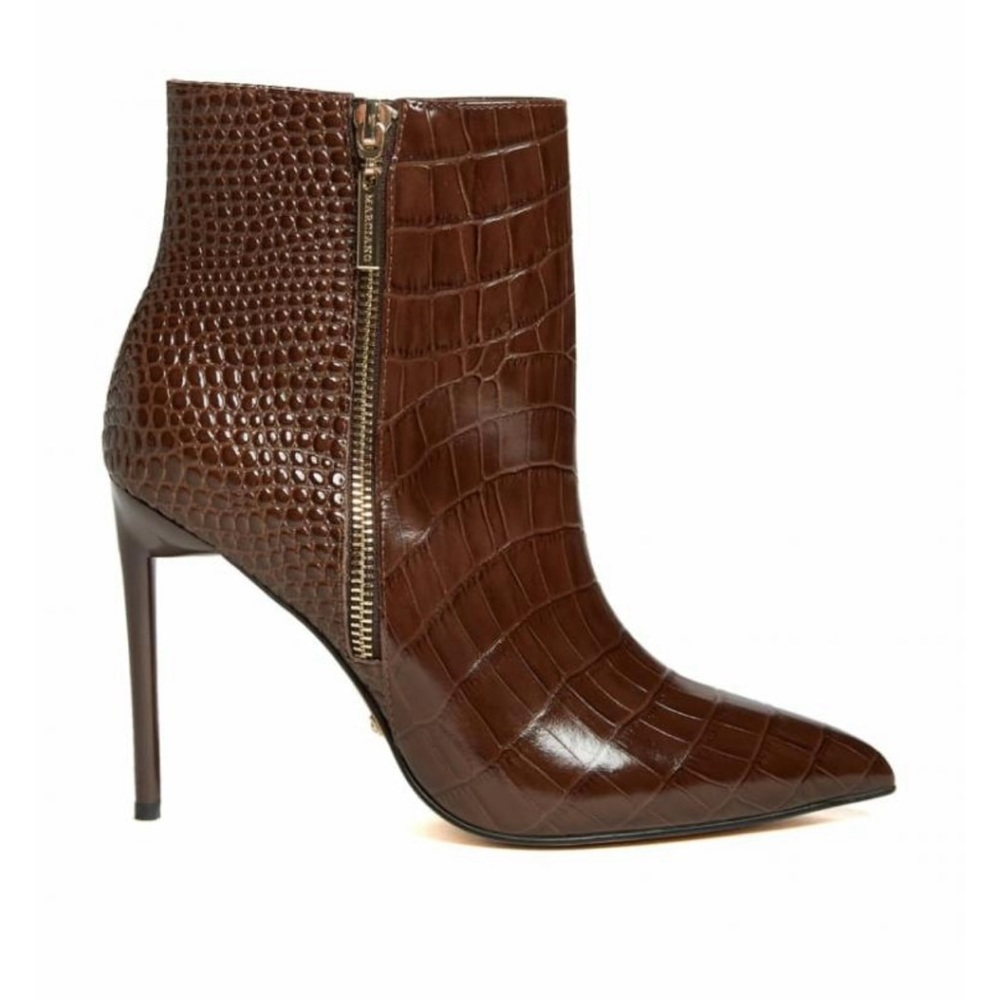 FEMME MARCIANO CROC LEATHER ZIPPER BOOTIES